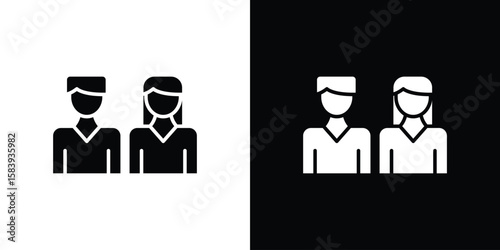 Girlfriend icon glyphs vectors. Web flat pack.