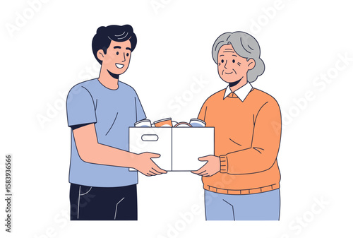 Generous Volunteer Delivers Food Aid to Senior, Supporting Community Well-being