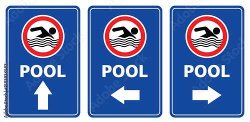 swimming pool location direction sign