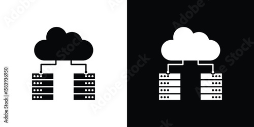 Data center icon glyphs vectors. Web flat pack.