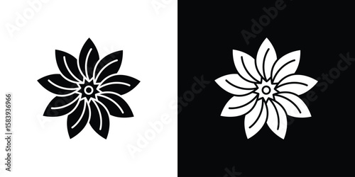 Billede på lærred Daffodil icon glyphs vectors. Web flat pack.