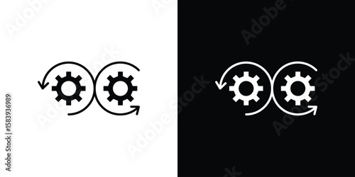 Devops icon glyphs vectors. Web flat pack.