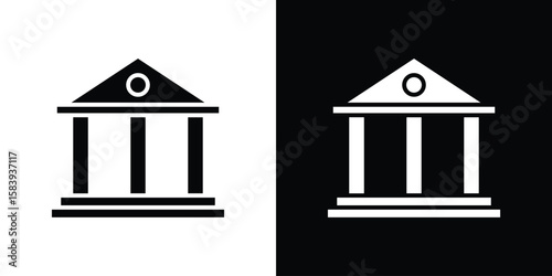 Courthouse icon glyphs vectors. Web flat pack.