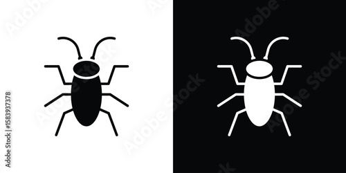 Cockroach icon glyphs vectors. Web flat pack.