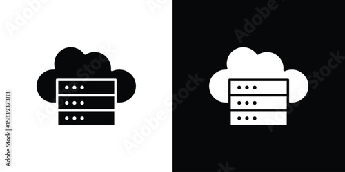 Cloud server icon glyphs vectors. Web flat pack.