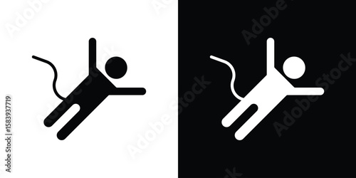 Bungee jumping icon glyphs vectors. Web flat pack.