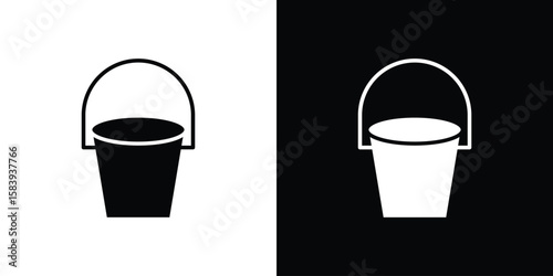 Bucket icon glyphs vectors. Web flat pack.