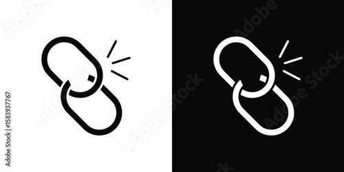 Broken link icon glyphs vectors. Web flat pack.