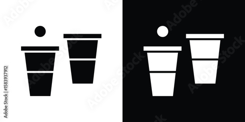 Beer pong icon glyphs vectors. Web flat pack.