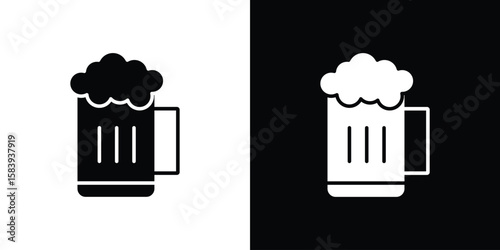 Beer icon glyphs vectors. Web flat pack.