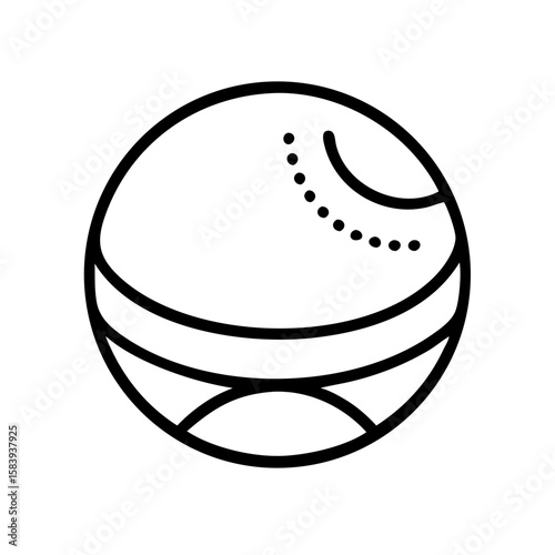 Outline illustration of a field hockey ball, transparent background