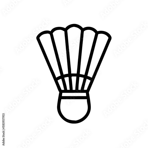 Outline of a badminton shuttlecock on a plain background, transparent background