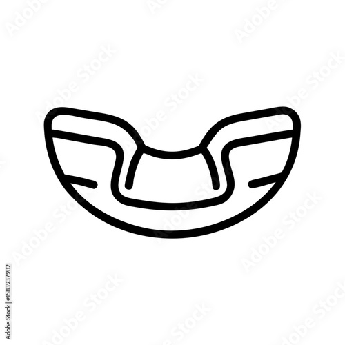 Black line icon of a sports mouth guard design, transparent background