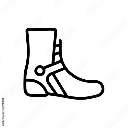 Ankle brace icon in minimalist design style, transparent background