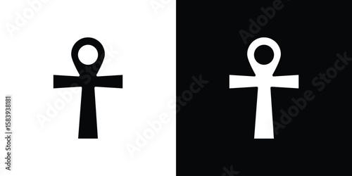 Ankh icon glyphs vectors. Web flat pack.