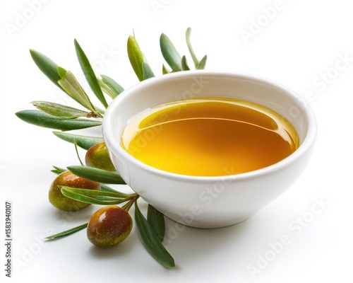 Wallpaper Mural Extra Virgin Olive Oil Poured into a Pristine White Bowl Against a Bright Background Torontodigital.ca