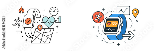 Innovative smartwatches showcasing health tracking features in a vibrant and modern design for fitness enthusiasts