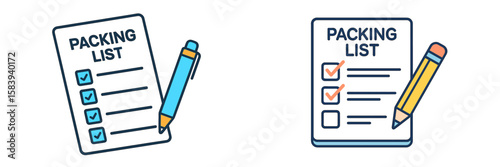 Creating packing lists for travel preparation with checkboxes and writing tools
