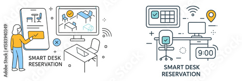 Smart desk reservation system showcasing technology for workspace management and efficiency
