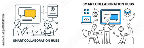 Smart collaboration hubs foster dynamic communication and teamwork in modern workspaces