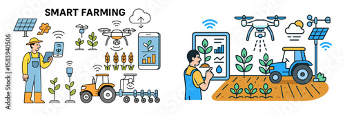 Modern agricultural techniques in smart farming with technology and data-driven solutions for crop management