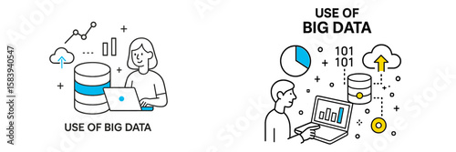 Visualization of big data use in analytical tasks and cloud computing applications by individuals