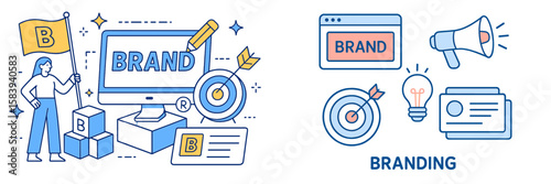 Creative branding concepts showcasing a professional developing brand identity during a marketing session