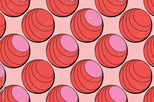 Whimsical sphere pattern with soft colors creating a retro and playful abstract design perfect for creative backgrounds.