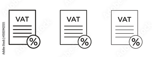 Value added tax VAT icon for Website or Apps Elements, Logo. Pixel vector graphics