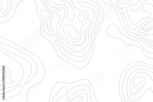 Light gray topographic map lines on a white surface create an abstract geological landscape with a natural contoured look.