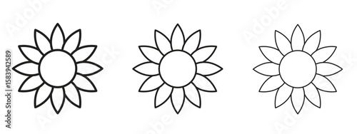 Sunflower icon for Website or Apps Elements, Logo. Pixel vector graphics
