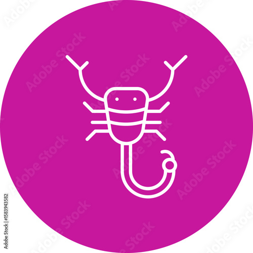 Scorpion  Vector Pink Circle Icon Design