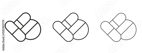 Pills icon for Website or Apps Elements, Logo. Pixel vector graphics