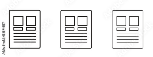 Mood board icon for Website or Apps Elements, Logo. Pixel vector graphics