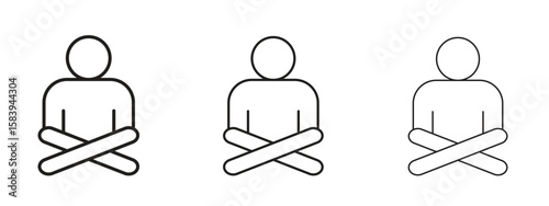 Meditating icon for Website or Apps Elements, Logo. Pixel vector graphics