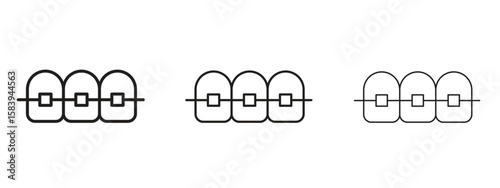 Lingual braces icon for Website or Apps Elements, Logo. Pixel vector graphics