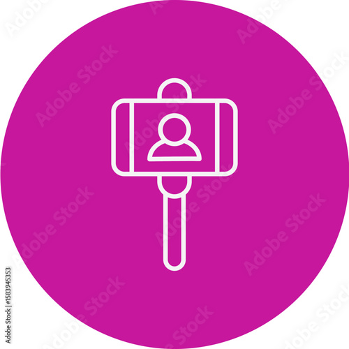 Vlogger Vector Pink Circle Icon Design