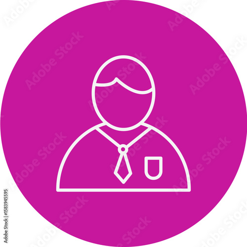 Coworker Vector Pink Circle Icon Design
