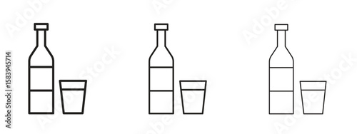 Gin icon for Website or Apps Elements, Logo. Pixel vector graphics