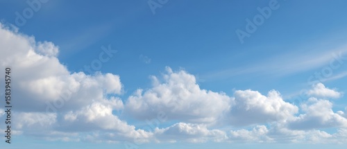 The Beautiful Cotton Clouds Floating in a Blue Sky