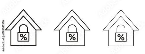 Fixed rate mortgage icon for Website or Apps Elements, Logo. Pixel vector graphics