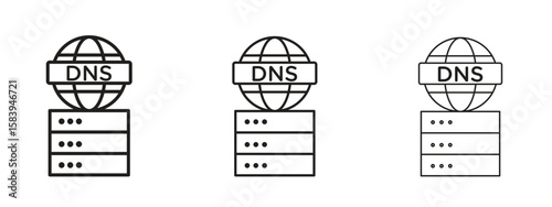 DNS icon for Website or Apps Elements, Logo. Pixel vector graphics