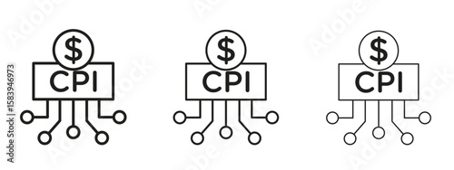 Consumer prices index icon for Website or Apps Elements, Logo. Pixel vector graphics