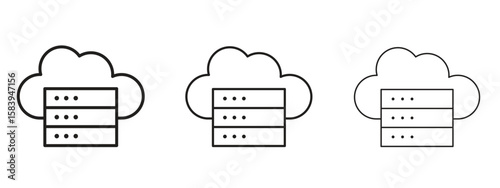 Cloud server icon for Website or Apps Elements, Logo. Pixel vector graphics