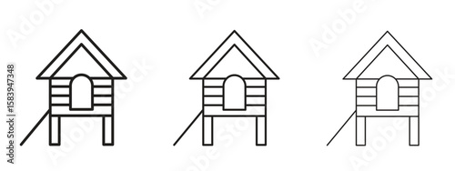 Chicken coop icon for Website or Apps Elements, Logo. Pixel vector graphics
