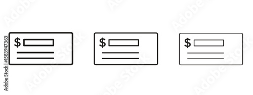 Cheque icon for Website or Apps Elements, Logo. Pixel vector graphics