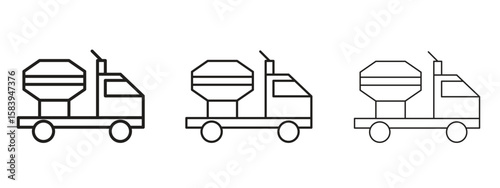 Cement truck icon for Website or Apps Elements, Logo. Pixel vector graphics