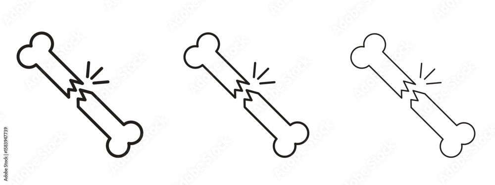 Naklejka premium Broken bone icon for Website or Apps Elements, Logo. Pixel vector graphics