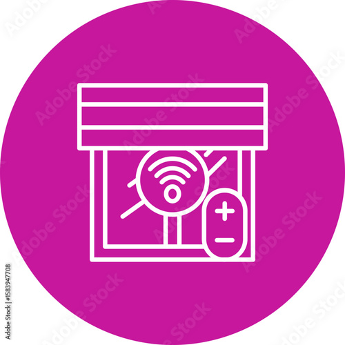 Smart Window Sensor  Vector Pink Circle Icon Design