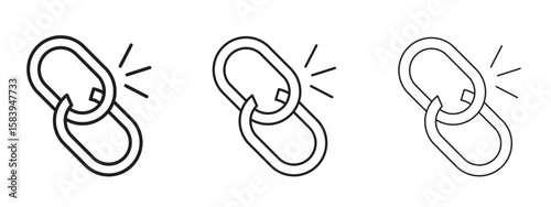 Broken link icon for Website or Apps Elements, Logo. Pixel vector graphics